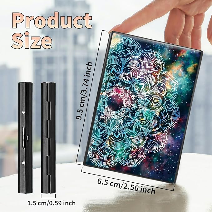 BWEGRHE Slim Credit Card Holder, Art Mandalas RFID Blocking Metal Wallet - Image 2