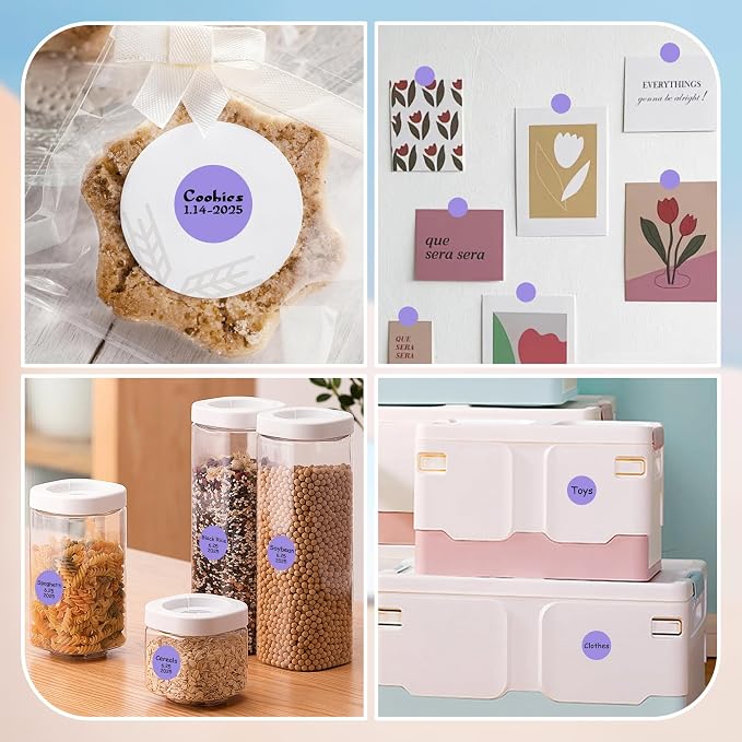 1 Inch Round Color Coding Labels, 1000 Dots Per Roll Lavender Color Coded Dot - Image 7