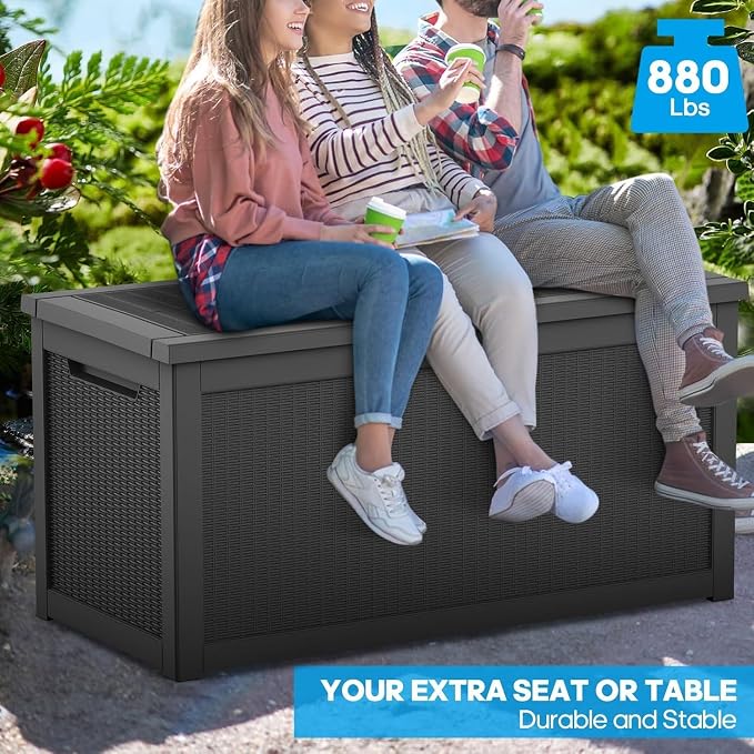 PATIOEASY Outdoor Storage Box 320GAL Waterproof Resin Deck Box, UV-Resistant - Image 4