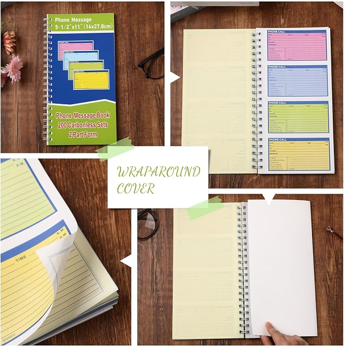 Sinmoe 1 Pcs Spiral Bound Phone Message Book - Image 5