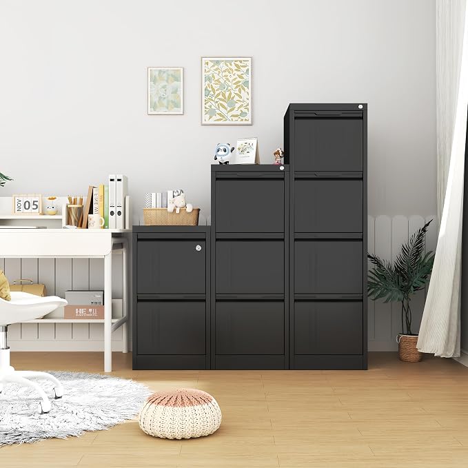 2-Drawer File Cabinet with Lock, Metal Vertical Filing Cabinets - Image 8