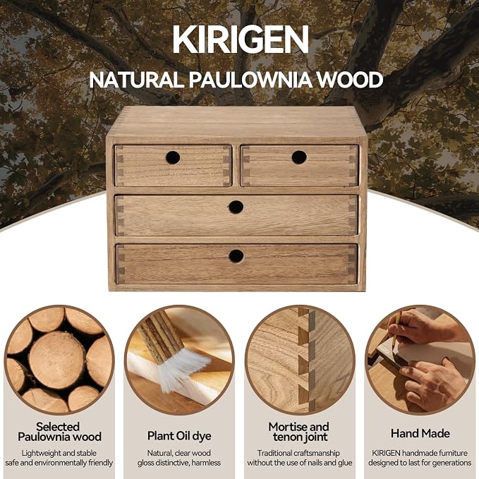 Kirigen Wood Desktop Storage Cabinet/Workspace Document Office necessity - Image 7
