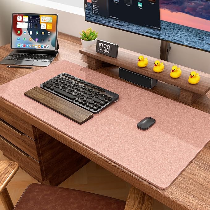 Auhoahsil Felt Desk Mat, Minimalist Large Mouse Pad XXL 35.5 x 15.7 in - Image 6