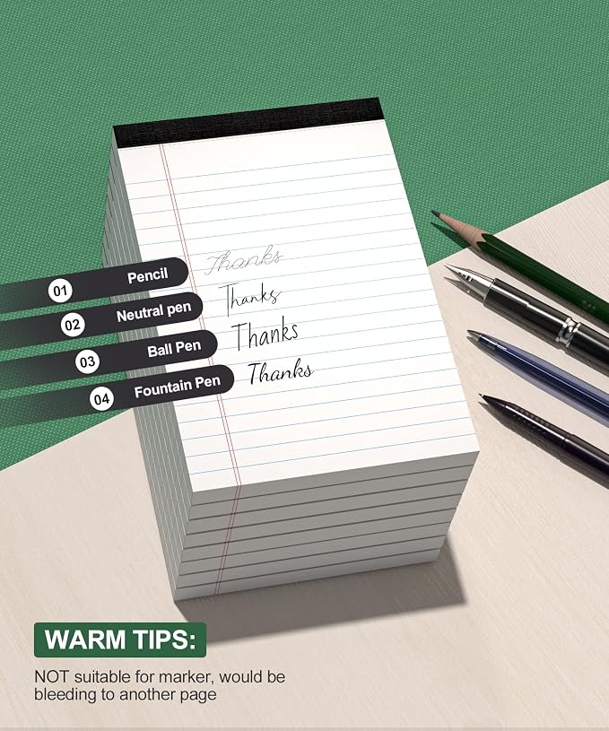 Legal Pads 4x6 Inch College Ruled Small Notepads Writing Note Pads - Image 6