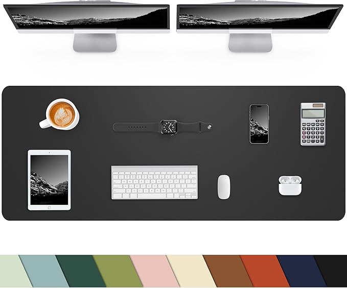 Desk mat Large, Leather Desk Pad Protector, Office Desk Mat, Mouse Pad by cebowa