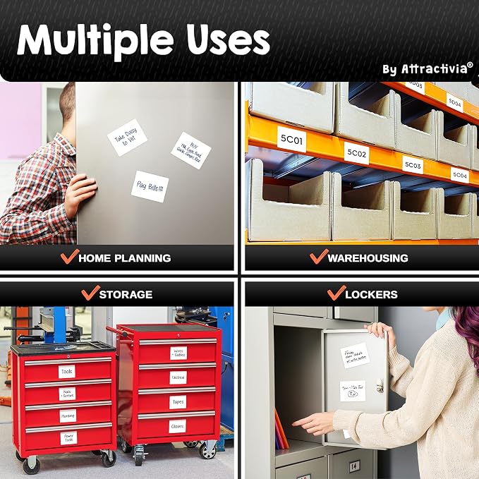 Attractivia Dry Erase Magnetic Labels 3.7 x 2.8 in, Medium Dry Erase Magnets - Image 4