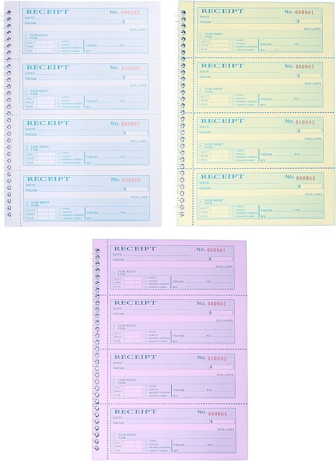 Money Rent Receipt Book, 7.9x11.22 Inches 3 Part Carbonless, Receipt Book - Image 5