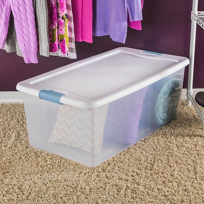 Sterilite 8-Pack Latching Box, Under Bed Storage Bins - Image 5
