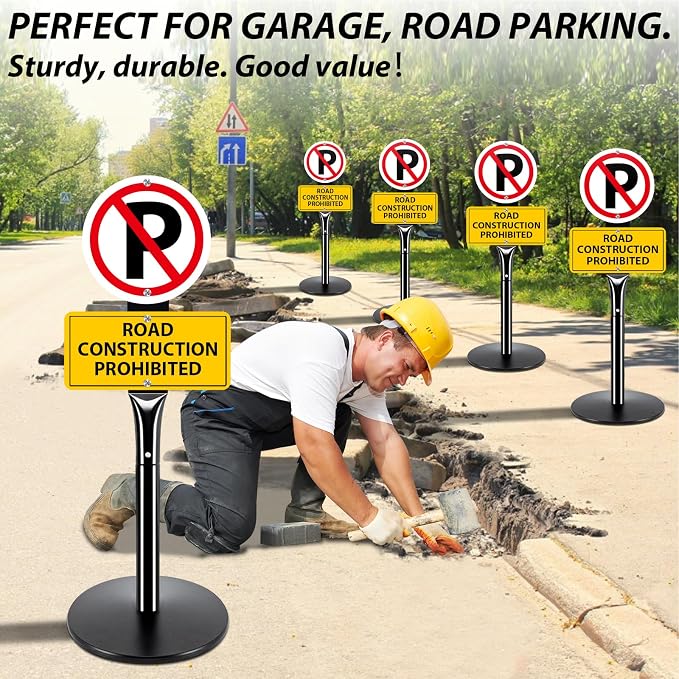 VAIIGO Heavy Duty Parking Sign Post Stand 49", 20lbs Cast Iron Base Sign Post - Image 7