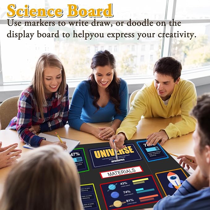 AKONEGE 4PCS Medium Trifold Poster Board 26" x 16" Black Tri Fold Presentation - Image 9