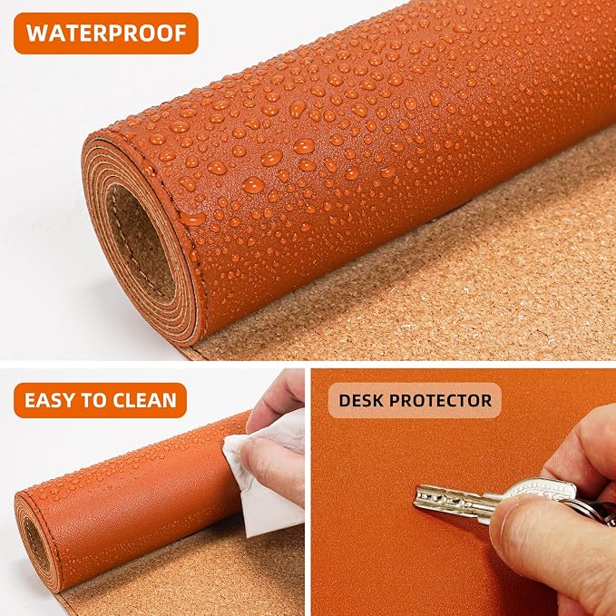 Large Desk Mat -47.2" x 17" Leather Desk Pad Protector - Image 3