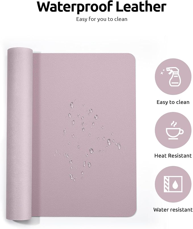YSAGi Leather Desk Protector, Office Mat, Large Mouse Mat, Non-Slip PU Leather - Image 4