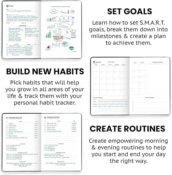 Wyze Planner Undated Daily Planner – 1-Year B5 Productivity Organizer - Image 3