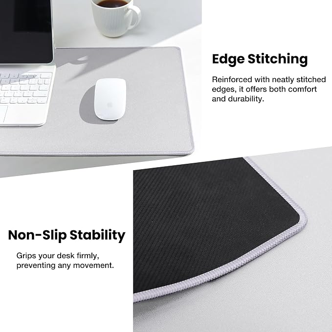 ALOANES Silvery Waterproof Desk Mat, Large Mouse Pad - Image 4
