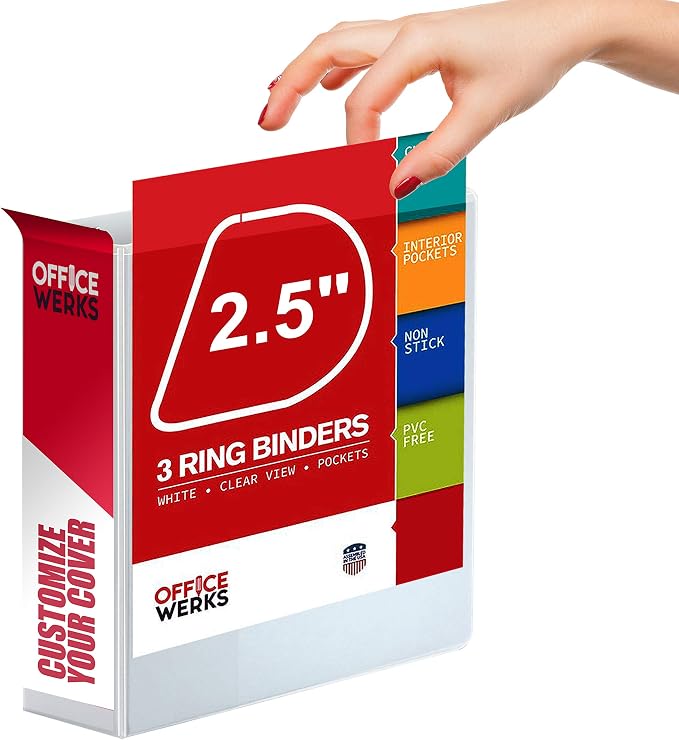3 Ring Binder, 2.5" Professional Angle D-Rings, Presentation Folder - Image 4