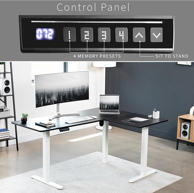 VIVO Electric Corner 63 x 47 inch L-Shaped Standing Desk, Memory Height - Image 5