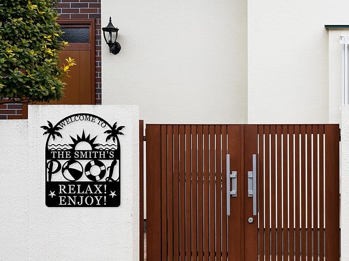 Personalized Pool Sign, Pool Gift, Custom Pool Decor, Custom Metal Pool Sign - Image 7