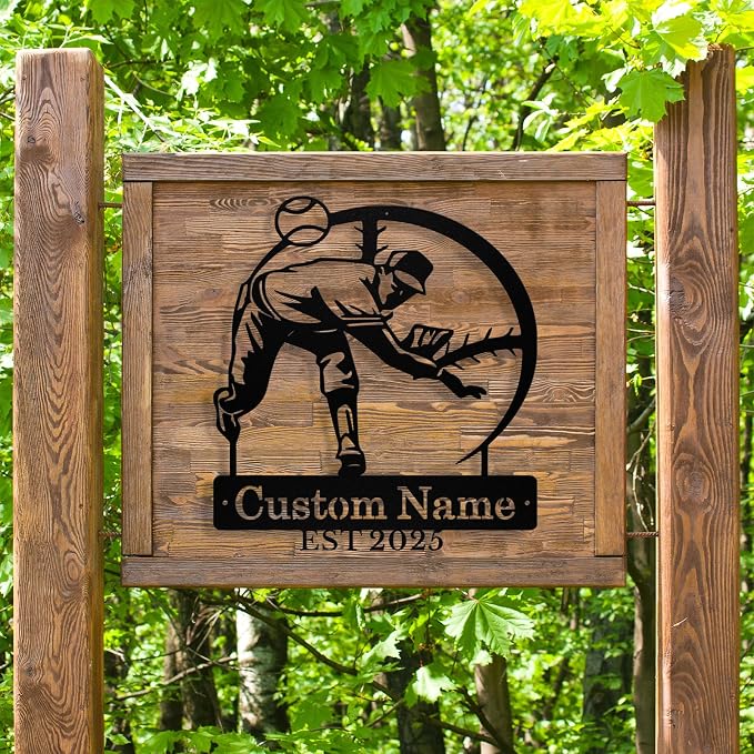 Personalized Baseball Metal Sign Custom Baseball Signs Wall Art, Custom Name - Image 9