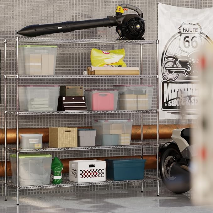 Regal Altair 18" Deep x 72" Wide x 74" Height Wire Shelving Kit | 5-Tier | NSF - Image 5