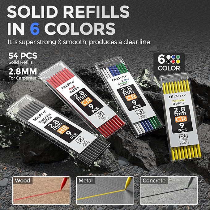 Nicpro 5 Pack CP3000 Carpenter Pencils - Image 4