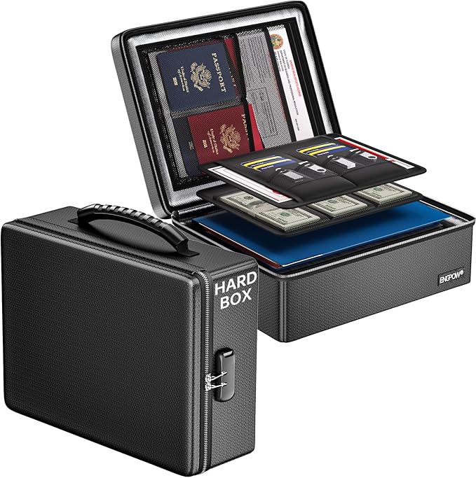 ENGPOW Fireproof Document Box, Hard Case File Box by ENGPOW