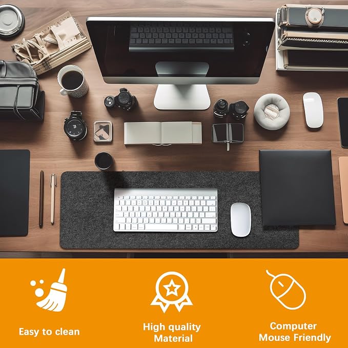 2 Pcs Large Felt Desk mat 36x12 inches, - Image 3