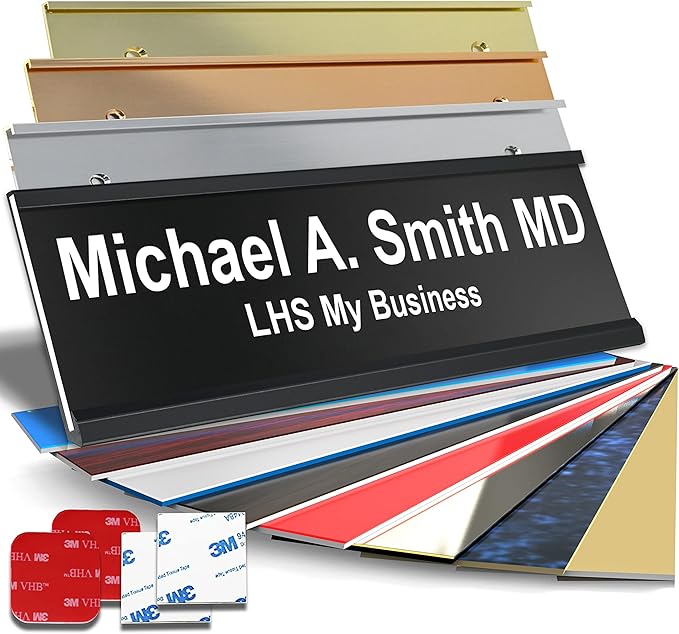 Personalized Name Sign with Name Plate Holder, with Choice of Mounting by LHS+My+Business