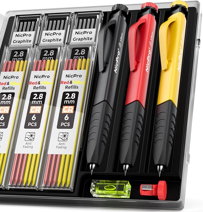 Nicpro 3 Pack Carpenter Pencil Set by Nicpro