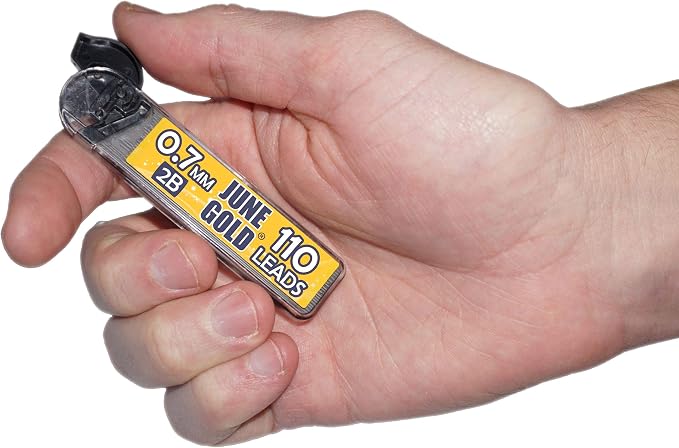 June Gold 440 Pieces, 0.7 mm 2B Lead Refills, 110 Pieces Per Dispenser - Image 2