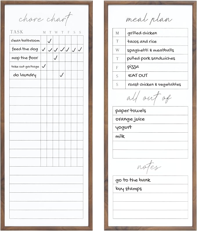 Sheffield Home Set of Two Family Planner Dry Erase Boards Featuring, Chore Chart by SheffieldHome