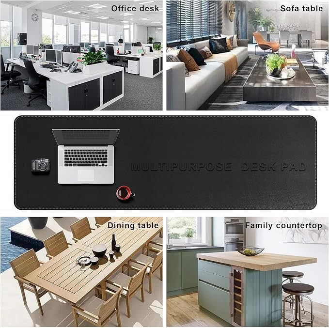 CENNBIE Leather Desk Mat Large, Extended Non-Slip Mouse Pad, Waterproof PU - Image 6
