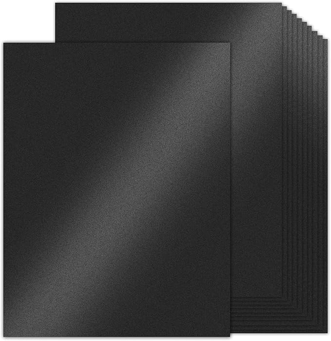 100 Sheets Black Shimmer Cardstock 8.5 x 11 Metallic Paper, Goefun 80lb by Goefun
