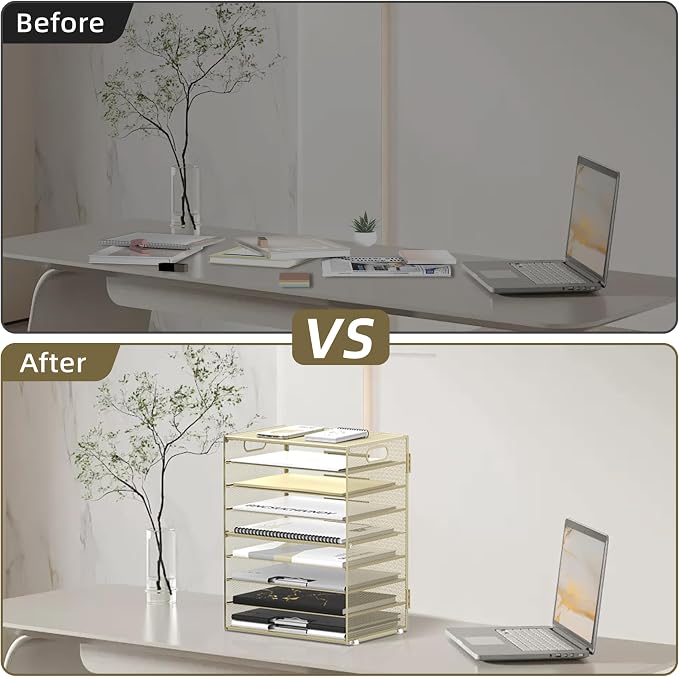 DALTACK 9-Tier Paper Letter Tray Desk Organizer - Image 6