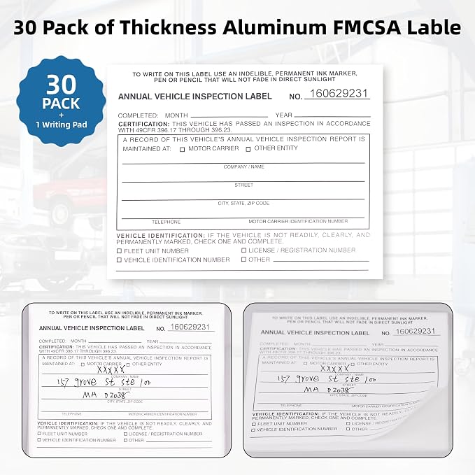 30-Pack Annual Vehicle Inspection Report Form, 3-Ply Carbonless Form and - Image 5