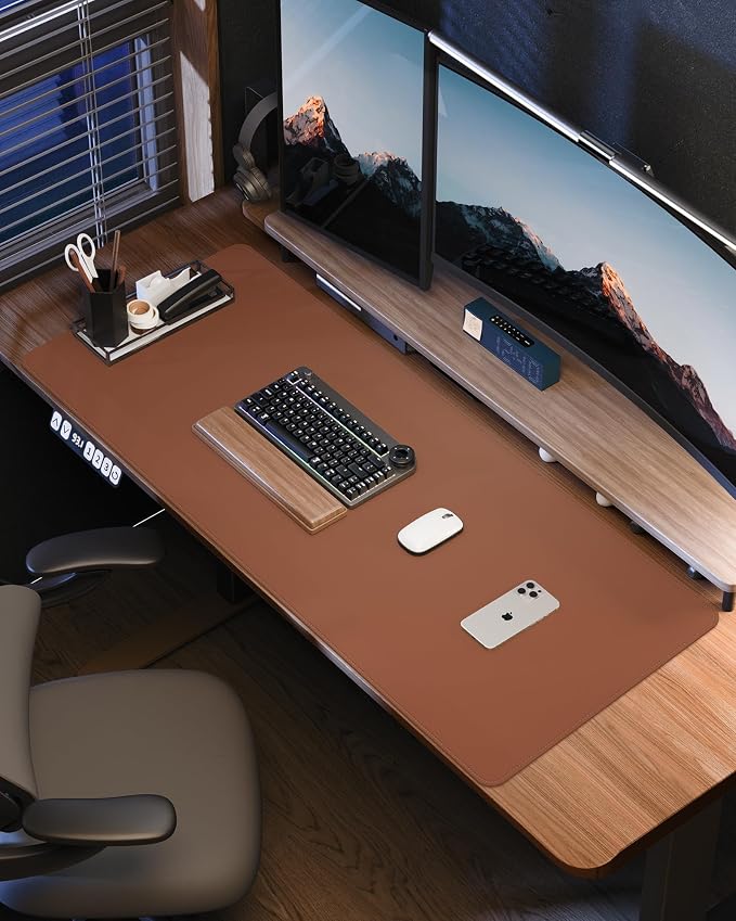 Leather Desk Pad Protector, Office Desk Mat, Large Mouse Pad, Non-Slip Desk - Image 6