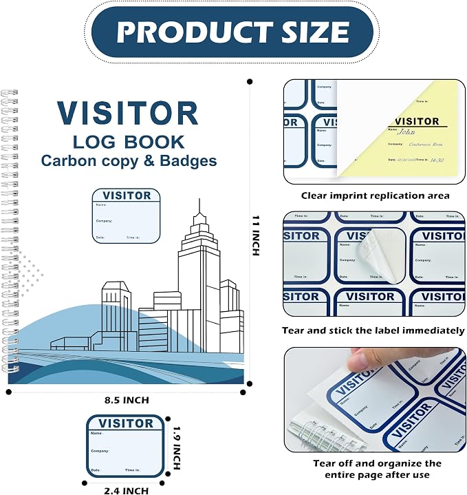 2 Pack of Visitor Badges Log - Image 2