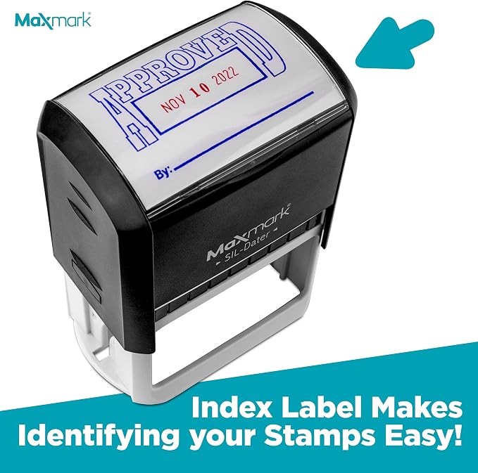MaxMark Large Self-Inking Rubber Date Office Stamp - Image 5