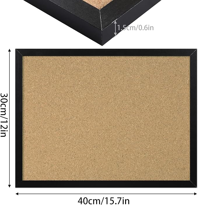 FEBSNOW Cork Board Bulletin Board 15.7 x 12 Inches - Image 2