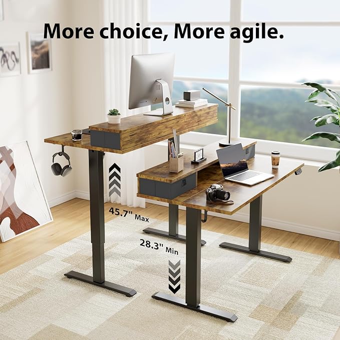 Agilestic 55 x 24 Inches Height Adjustable Electric Standing Desk - Image 4