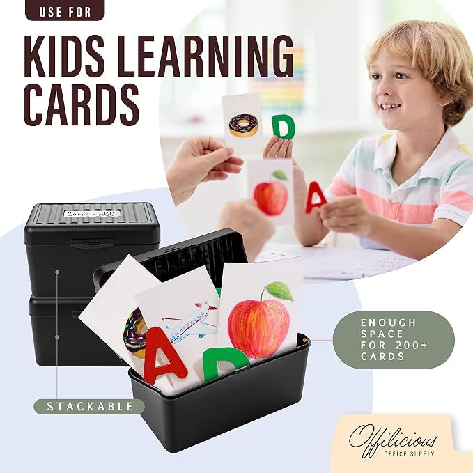 OFFILICIOUS Black Index Card Holder 4x6 - Image 8
