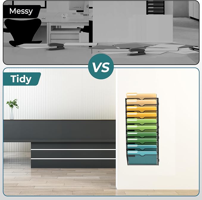 SUPEASY Wall File Organizer Mesh Office Mail Holder, Hanging Wall Organizer - Image 5