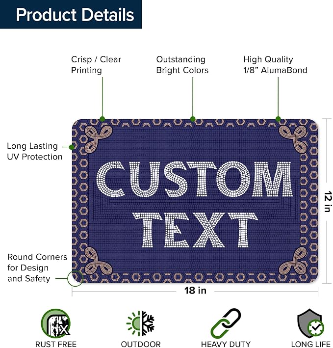 Custom Sign, Custom Street Sign, 11 Font Colors, 13 Font Styles, 4 Hole Options - Image 6