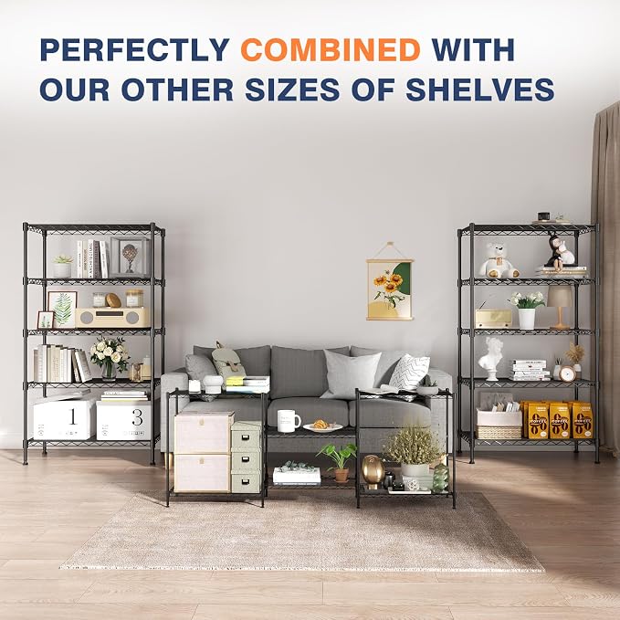 VANZBON 5-Tier Heavy Duty Wire Shelving Unit, Wire Shelf Racks - Image 6