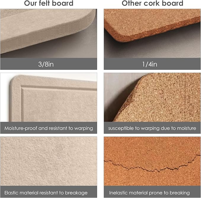 Bulletin Board, 24 x 18 inches Decorative Felt Pin Board, Cork Board Alternative - Image 6