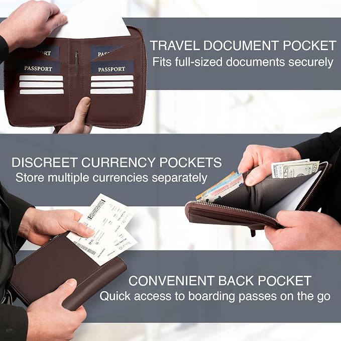 Full Grain Leather Family Passport Holder - Image 4