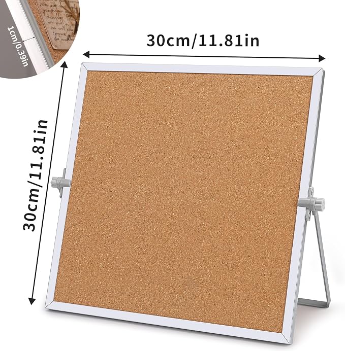kdafio 11.81"×11.81" Cork Board Bulletin Board, Double Sided Pin Board - Image 2