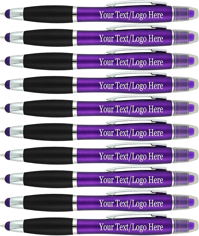 SyPen Personalized Pens with Gel Highlighter and Stylus -200 Pack Bulk-Free by Sypen