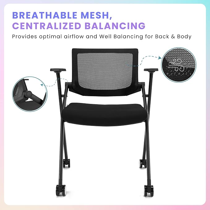 BROBRIYO 2 Pack Stackable Conference Room Chairs - Image 8