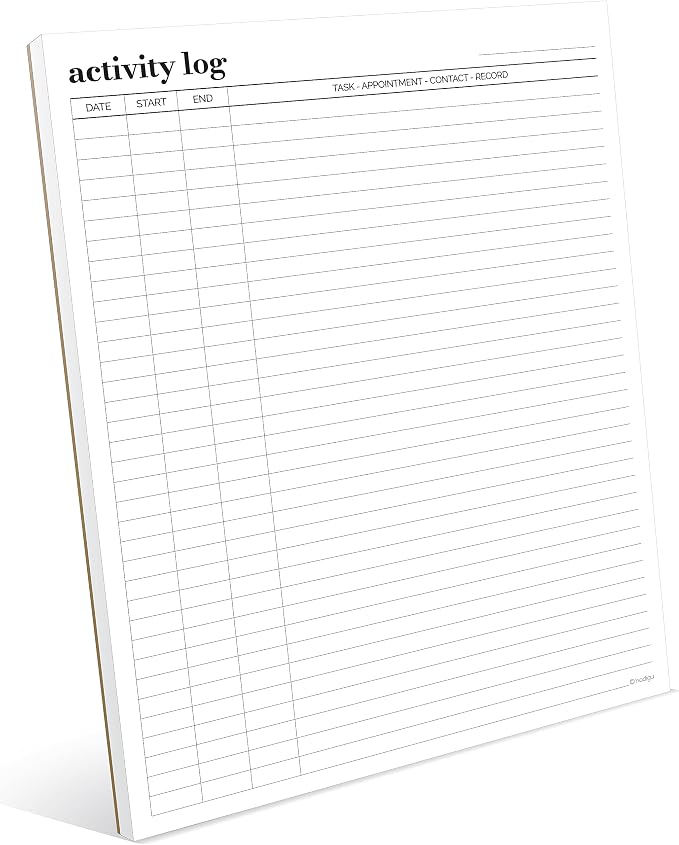 Activity Log Notepad 11x8, 5 by Hadigu