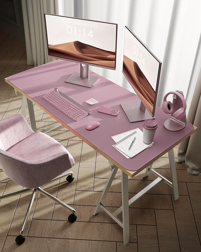YSAGi Leather Desk Protector, Office Mat, Large Mouse Mat, Non-Slip PU Leather - Image 2